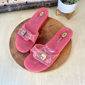 Vintage DKNY Dr. Scholl’s Jelly Sandals Pink “Jenny” Size 10